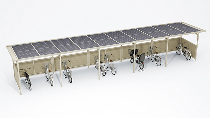 太陽光発電が可能な駐輪場屋根