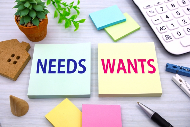 NEEDSとWANTSと書かれたメモ