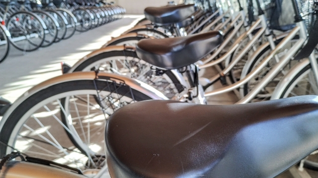 並べられた自転車