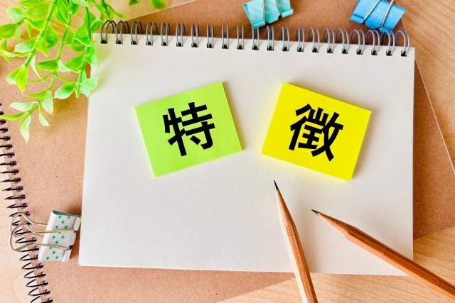 特徴の文字列とえんぴつ