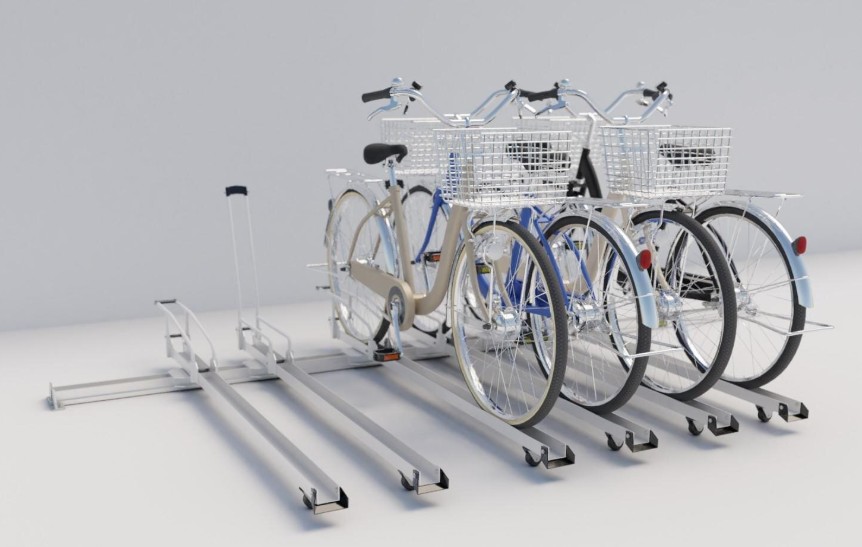 スライド式自転車ラック（前後入れタイプ）