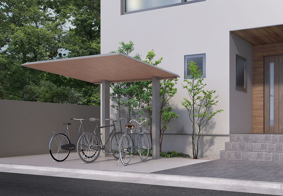サイクルポートのある戸建住宅